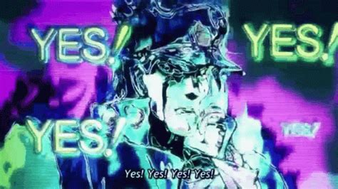 yes yes gif|jotaro yes yes yes gif.